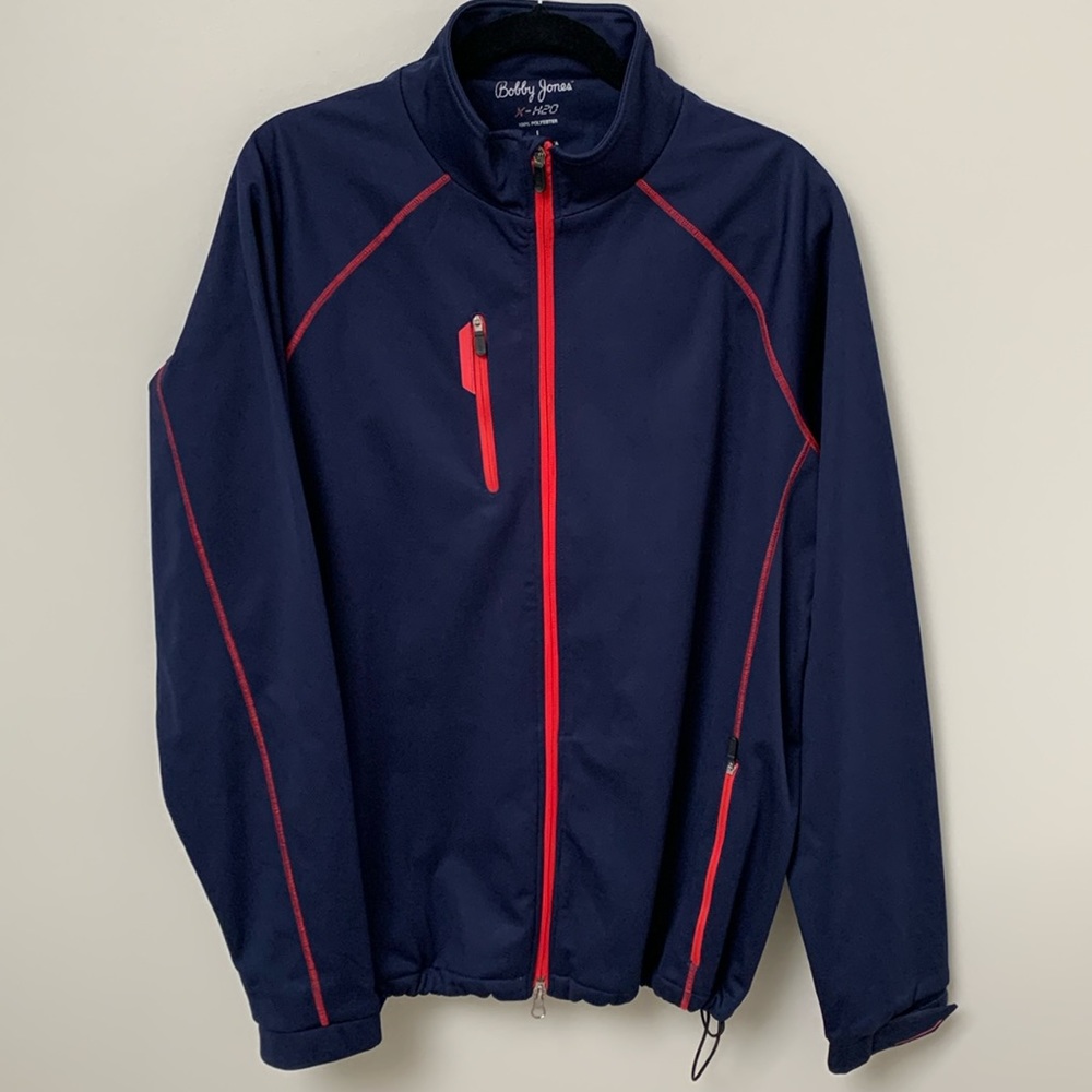 Bobby Jones Blue Red XH20 Performance Zip Jacket Large NWOT